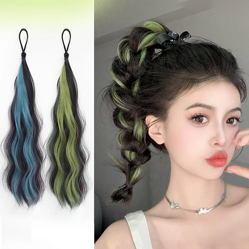 Highlight Synthetic Self-Winding Hair Bundle Wavy DIY Bun Ponytail Head Artifact Braided Extension Hairpiece