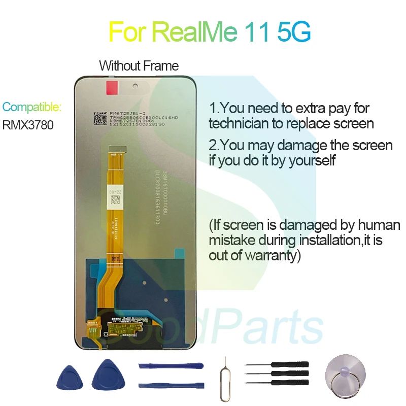 ЖК-дисплей для RealMe 11 5G экран 6 72 дюйма RMX3780 сменный сенсорный дигитайзер в сборе