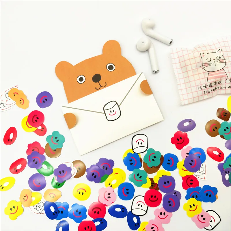 

Korean Version of INS Food Cute Smiling Face Stickers Student Supplies Hand Account DIY Decorative Kawaii Stickers 110 Pieces