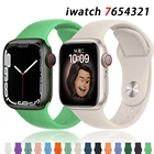 Силиконовый ремешок для Apple watch band 44 мм 45 мм 42 мм, браслет для iWatch 40 мм 38 мм 41 мм, correa apple watch series 6 5 3 SE 7