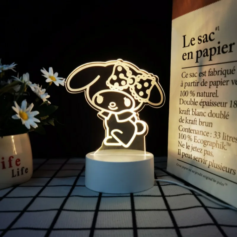 Kawaii Cinnamoroll Hello Kitty Kuromi Pochacco ночник Sanrio Girly Heart креативная рождественская настольная