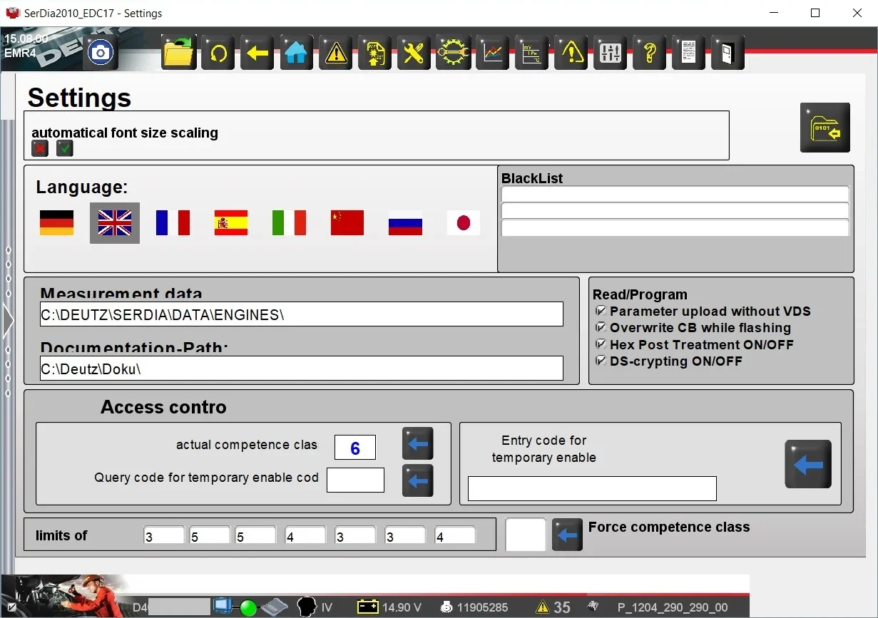 ДЛЯ ДИАГНОСТИЧЕСКОГО КОМПЛЕКТА DEUTZ (ДЕКОМ)