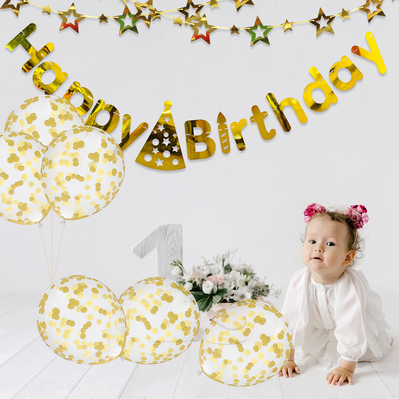 Набор из 11 предметов для вечеринки в честь Дня Рождения баннер треугольный