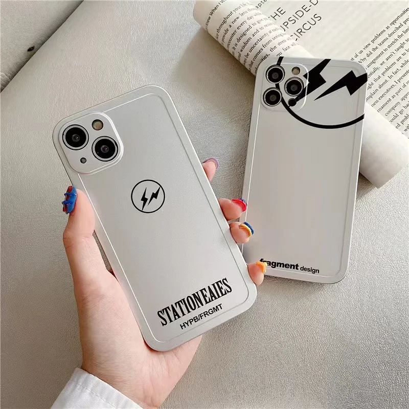 

Lightning mobile phone shell electroplating metal silver protective cover couple simple anti-drop soft shell