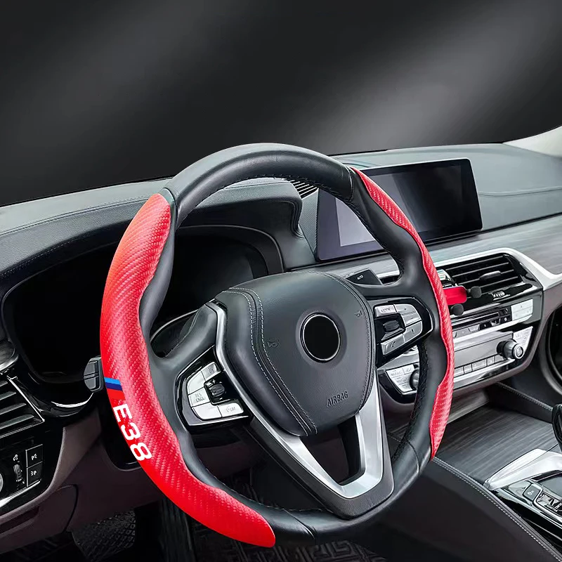 

For BMW E Series Steering Wheel Cover Car Accessories Carbon Brazing Texture Car Half Set of Steering Wheels Non-slip Movement