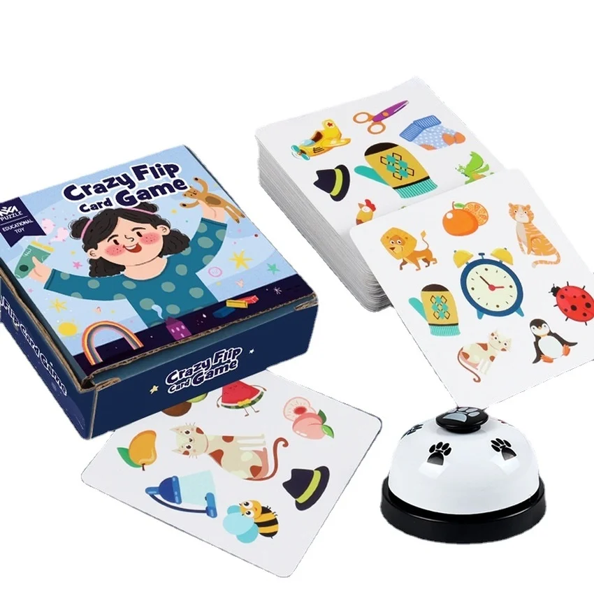 54Pcs Bump Card Memory Training Matching Card Montessori Toys Playing Card Game Children Kids Animal Cognitive Education Toys