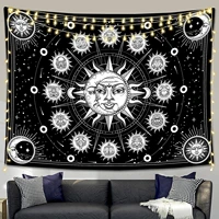 sun moon tapestry wall hanging white black tarot divine boho artistic tapestry small size room wall decor wall witch tapestry