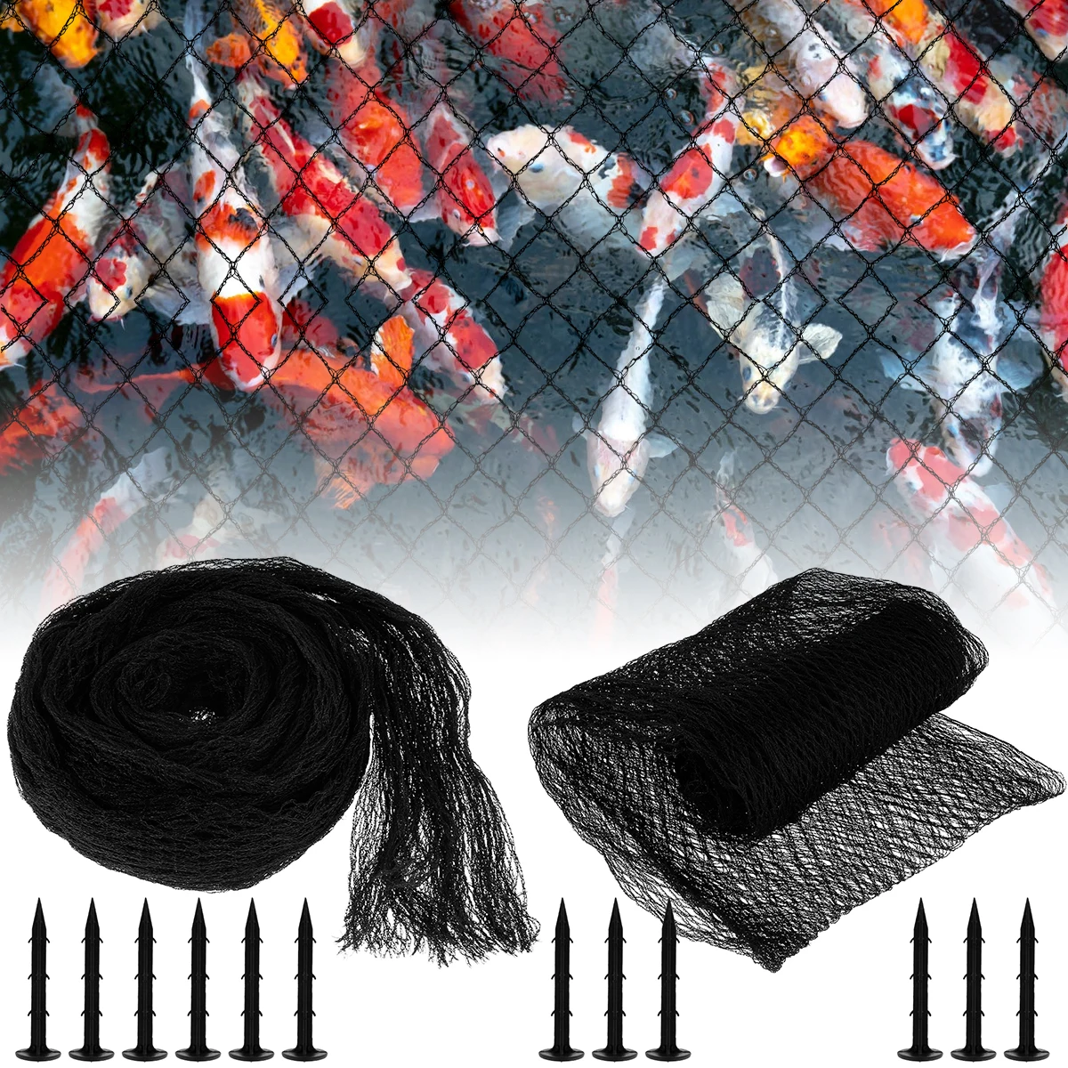 

Pond Cover PE Heavy Duty Protective Pond Mesh Bird-Proof Pond Netting Kit Pool Protecting Net for Leaves for Garden Backyard