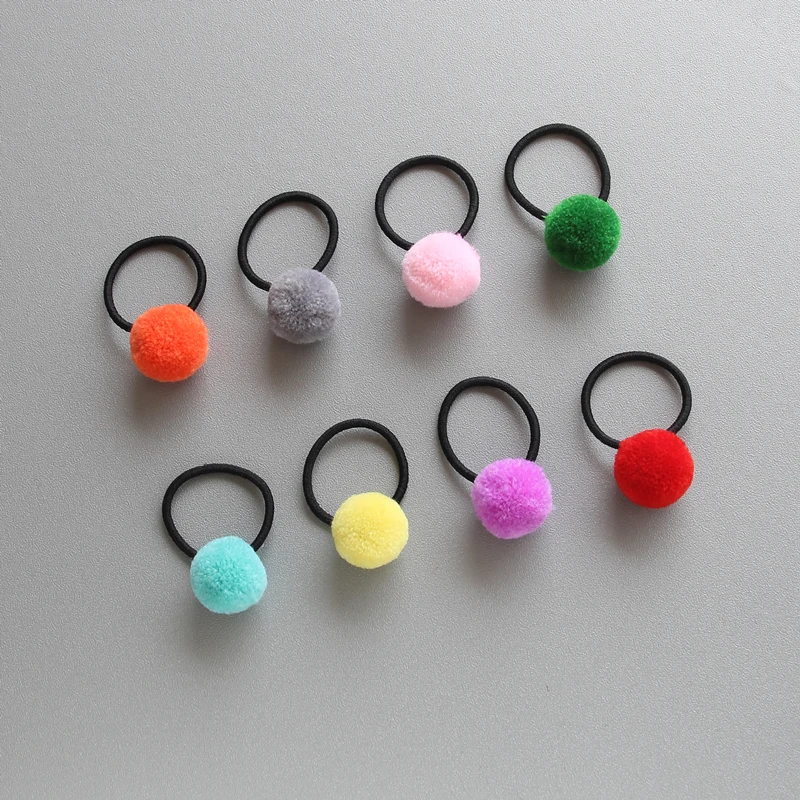 Резинка для волос с помпоном из искусственного кроличьего меха эластичная лента