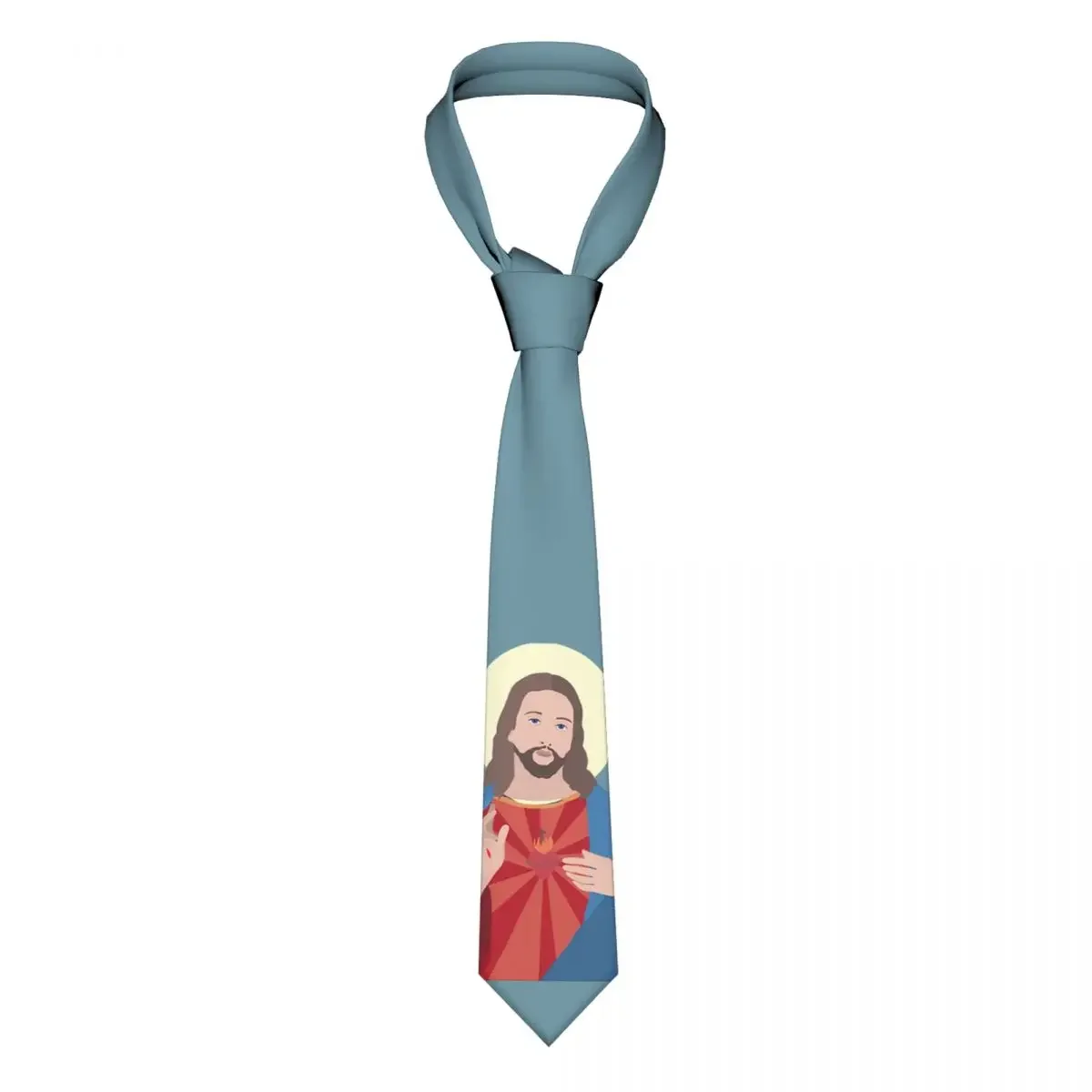 

Christ Saviour Jesus Necktie Men Women Fashion Polyester 8 cm Wide Neck Tie for Men Daily Wear Cravat Party