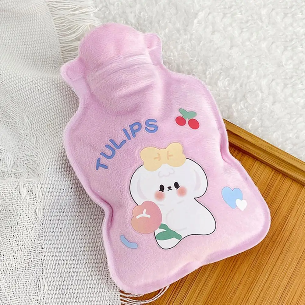 

Useful Belly Warmer Vibrant Color Hot Water Bottle Sealed Lovely Plush Hot Water Bottle Keep Warm