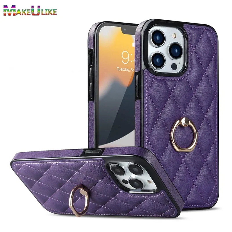 

Ring Case for iPhone 14 Pro Max Case Leather Soft Edge Shockproof Case for iPhone 14Pro 14 Plus 12 13 Mini 11 14 Pro Max Cover