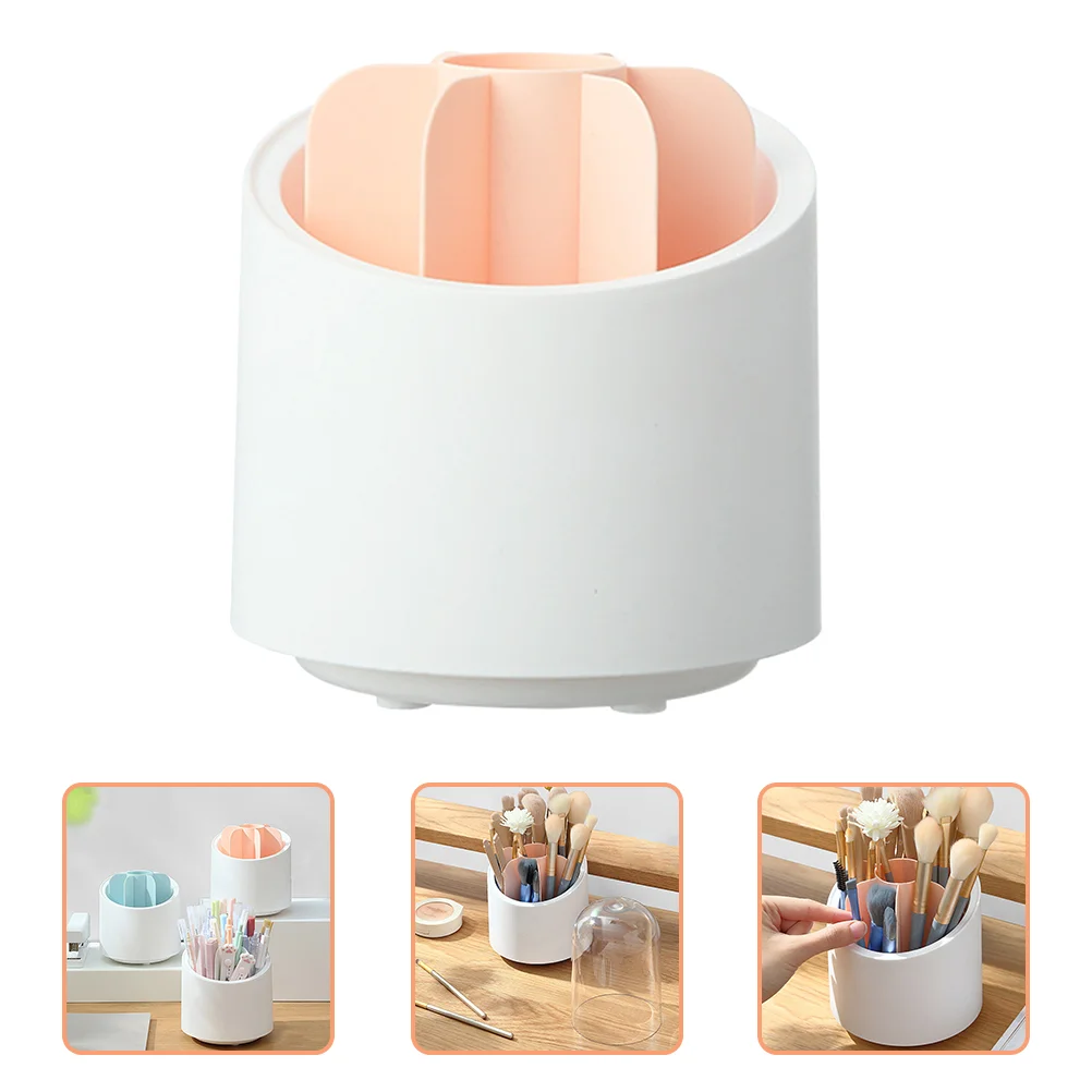 

Pen Holder Storage Brush Rotating Desk Organizer Box Desktop Makeup Cup Organizers Vanity Stand Container Bucket Mascara Display