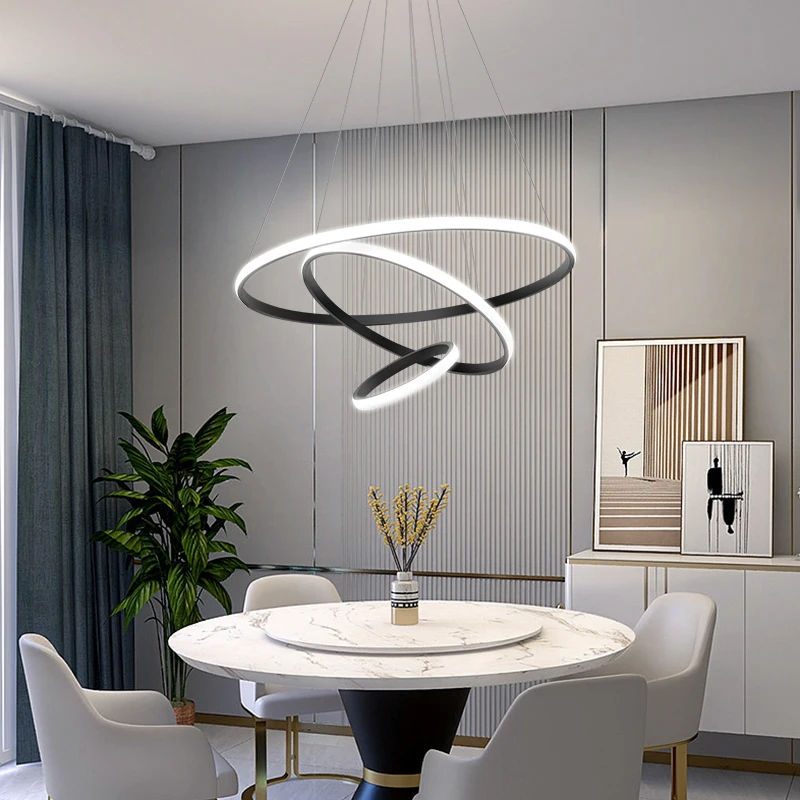 

Nordic Led Pendant Chandelier Lights Modern Circle Hanging Light Rings Lighting for Living Room Dinningroom Kitchen Pendant Lamp