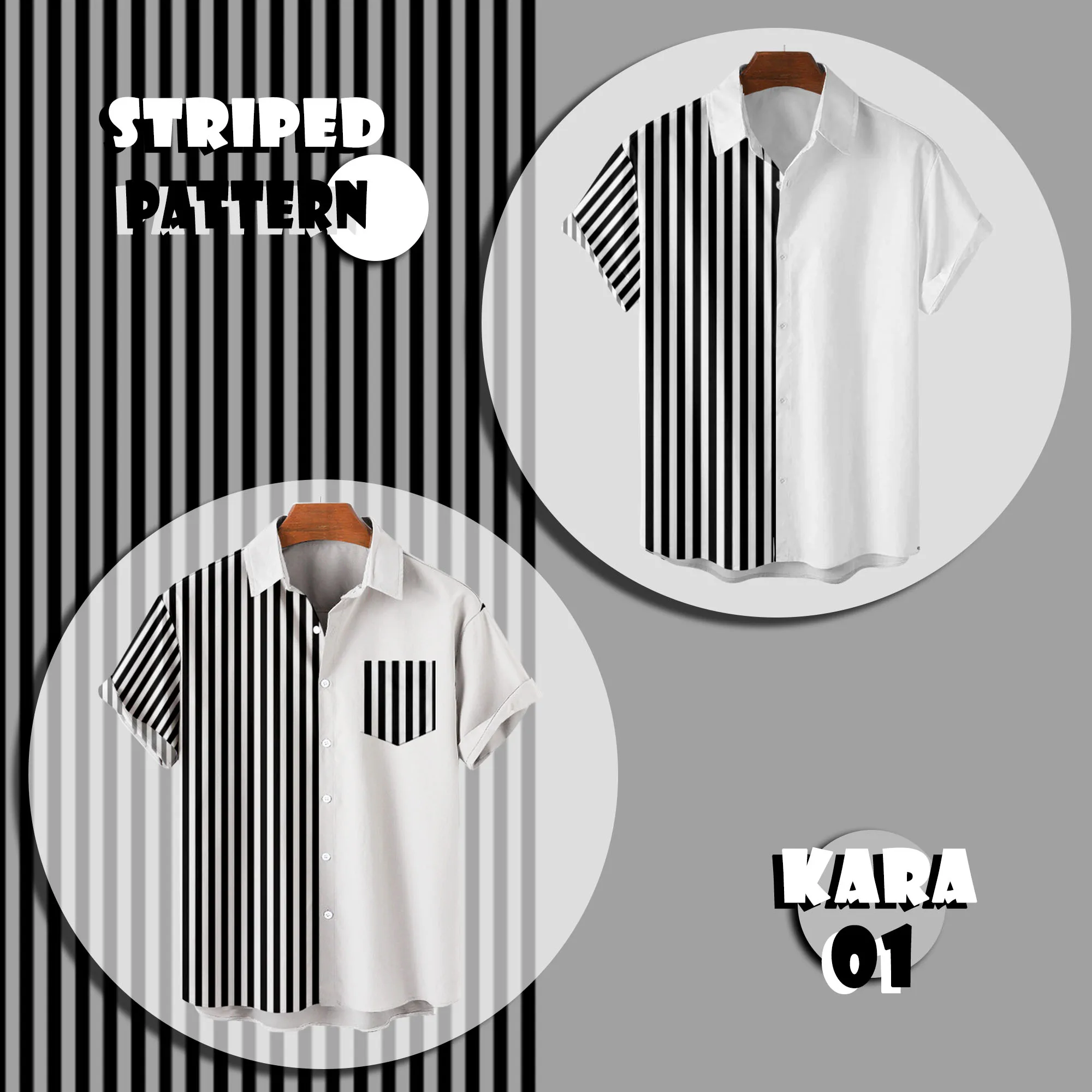 

2022 white and black striped pattern stitched shirt costume, fashion casual summer clean style men's and women's summer shirts