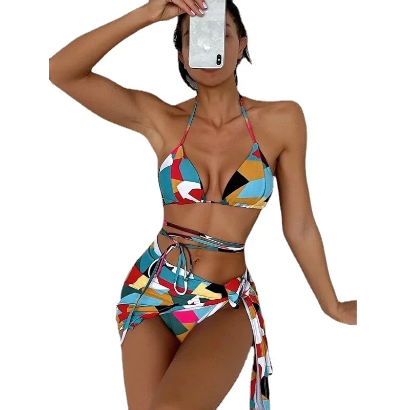 

Новая пляжная одежда, сексуальный купальник-стринги, купальники из трех предметов, Женская бразильская модель