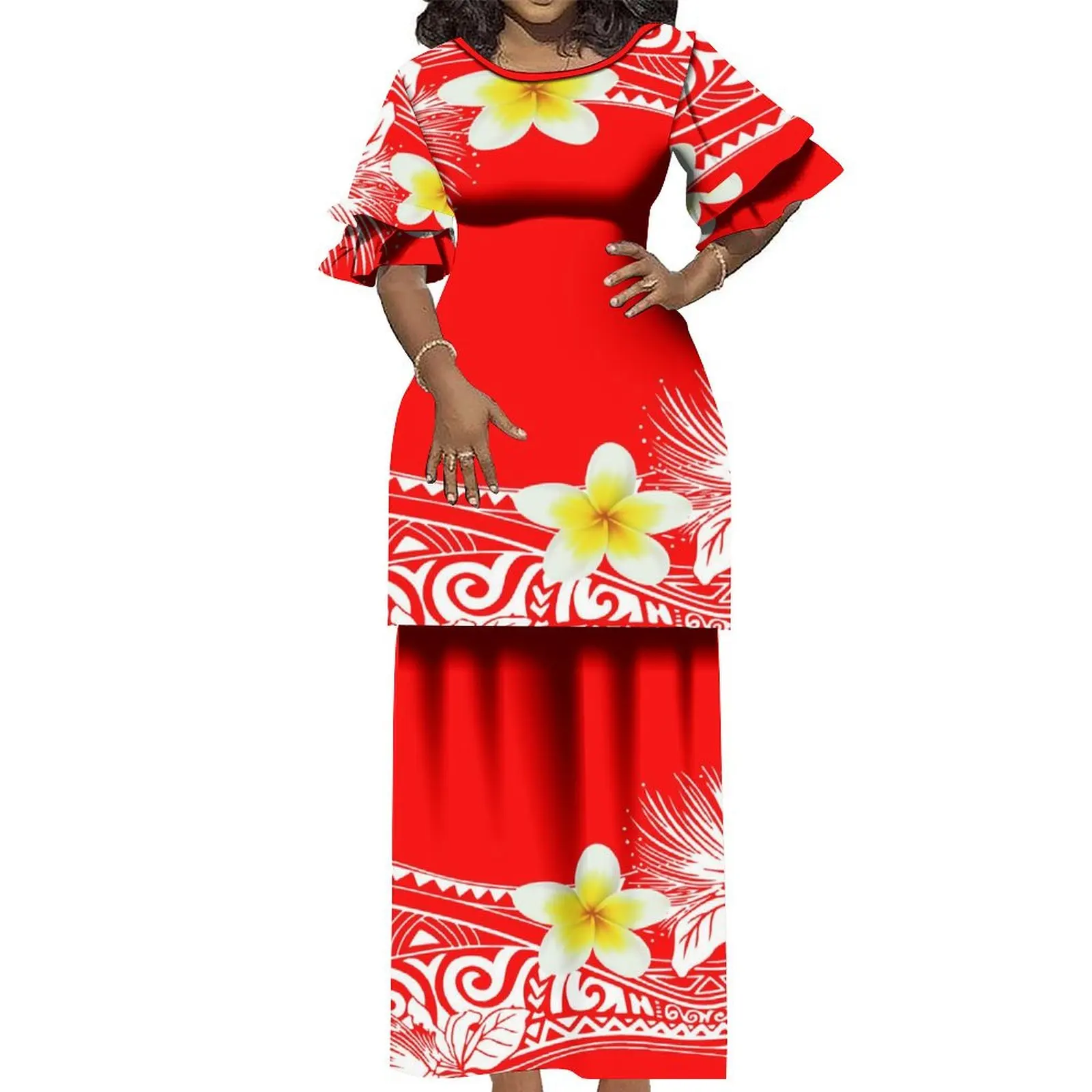 Винтажное элегантное платье с рюшами двойными манжетами и круглым вырезом