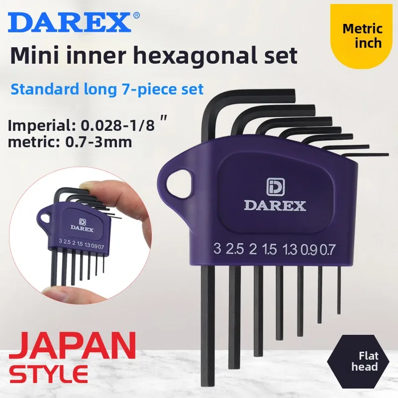 Фото Набор шестигранных ключей DAREX с метрическим шариковым наконечником и коротким хвостом, 7/9 предметов, удлиненные высококачественные шестигранные ключи с коротким рычагом для различных задач №3