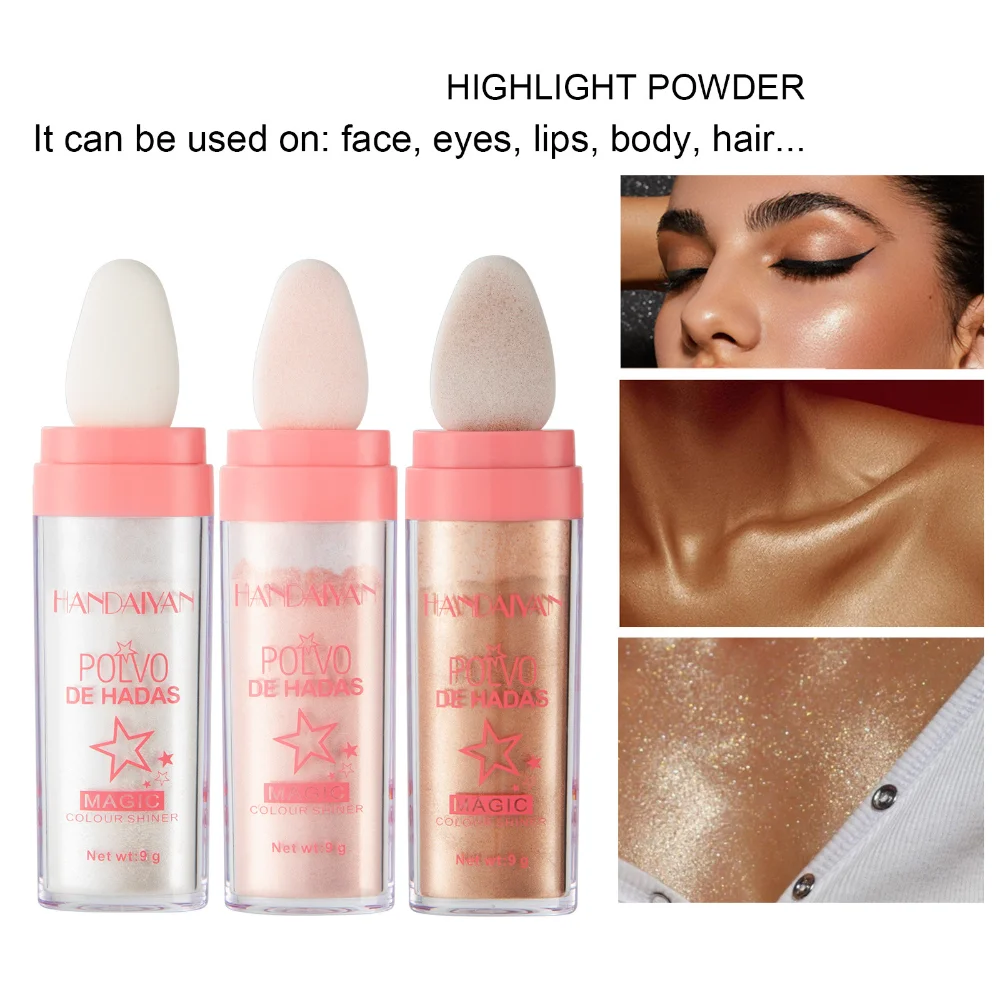 

9g Shimmer Contour Blush Powder Makeup for Face Body Highlight Makeup Highlighter Powder Polvo De Hadas Glitter Powder 3 Colors