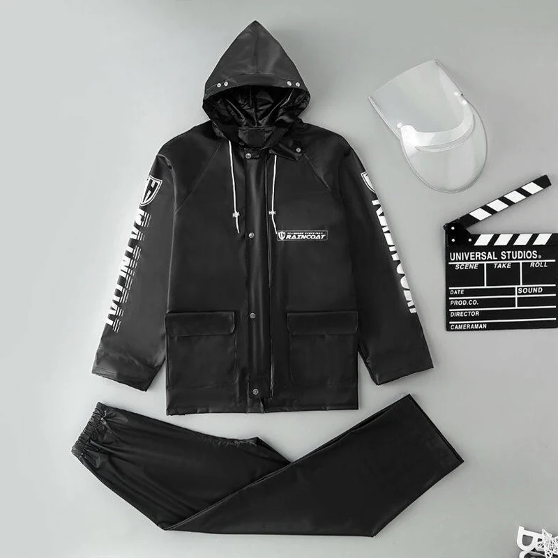 Водонепроницаемый двудверный дождевик с молнией и пряжкой для мужчин женщин