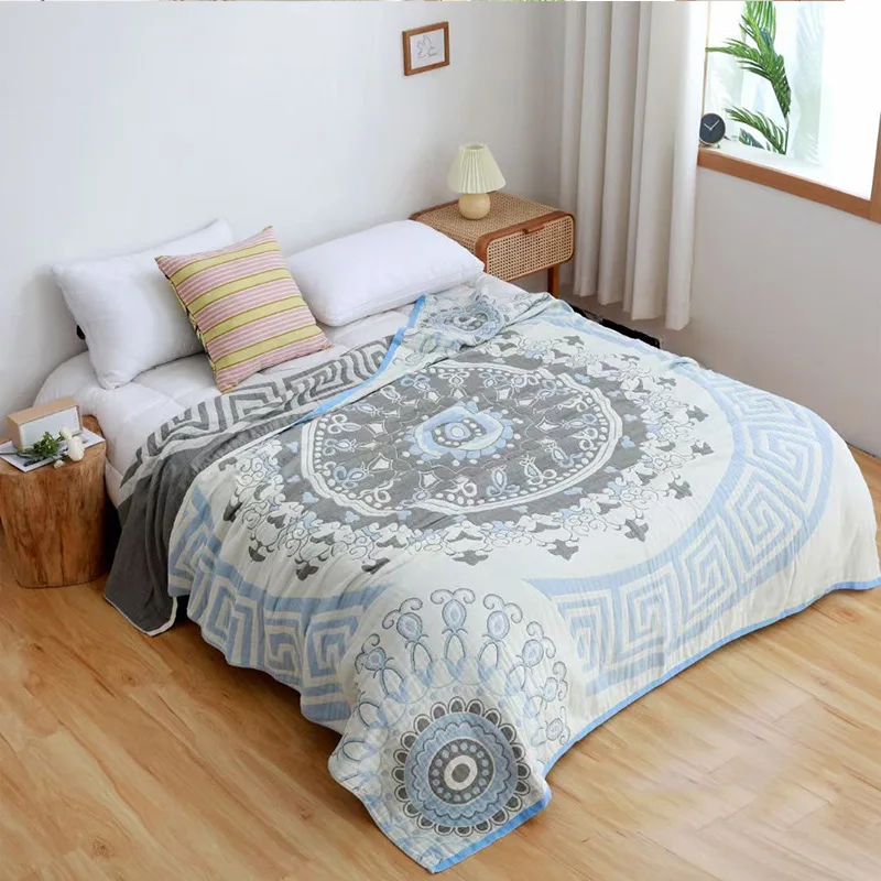 

Nordic mandala throw blanket cotton gauze quilt geometric sofa blanket summer cool bed cover soft Bedspread bedroom decor boho