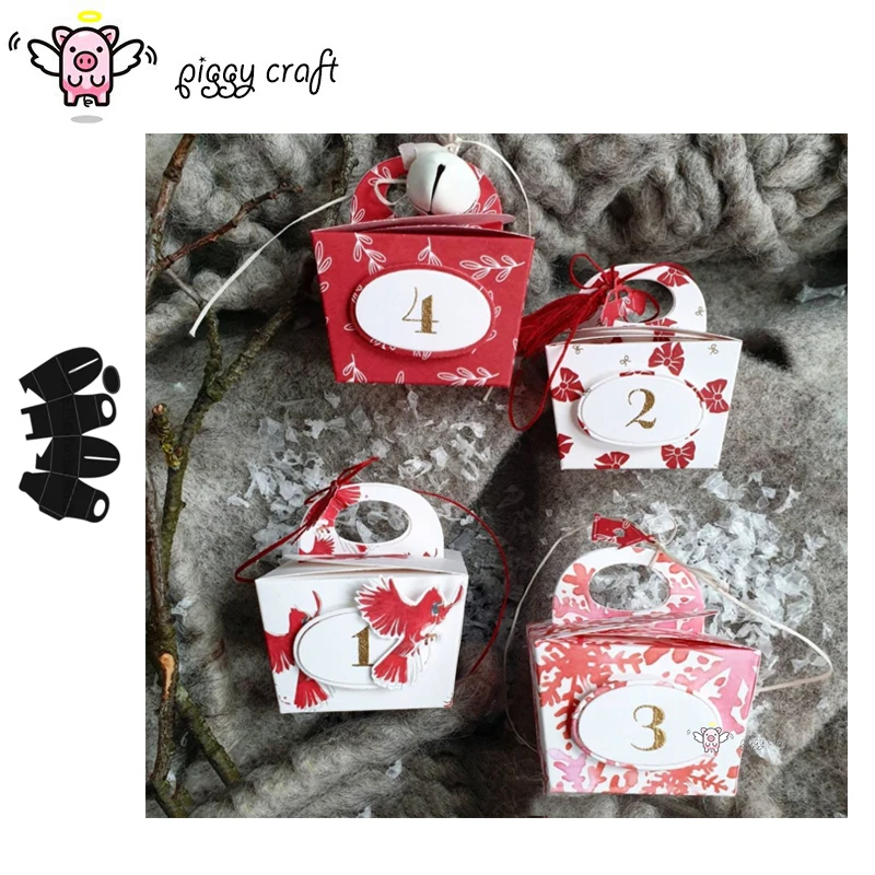 Piggy Craft metal cutting dies cut die mold 3D Handle gift box Scrapbook paper craft knife mould blade punch stencils dies
