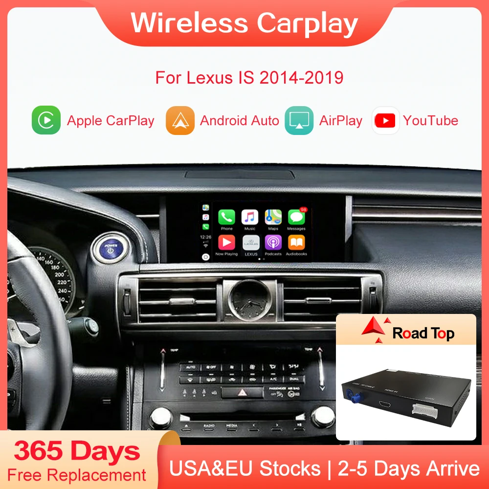 

Wireless CarPlay Android Auto Decoder for Lexus IS 2014-2019, with MirrorLink AirPlay HDMI Rear Camera Car Play Functions