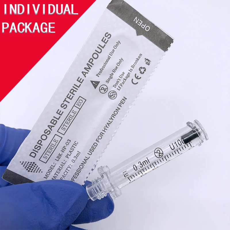 

0.3ml 0.5ml 100pcs High Quality Syringe Ampoule Tip for Hyaluronic Acid Gun Hyaluronic Pen High Pressure Wrinkle Water Syringe