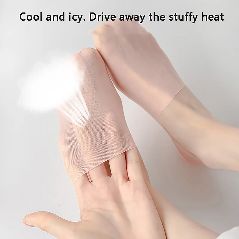 

1Pair Women Invisible Boat Socks Breathable Silicone Non-slip Ultra-thin Sock Slippers Elastic Ice Silk Low Sox