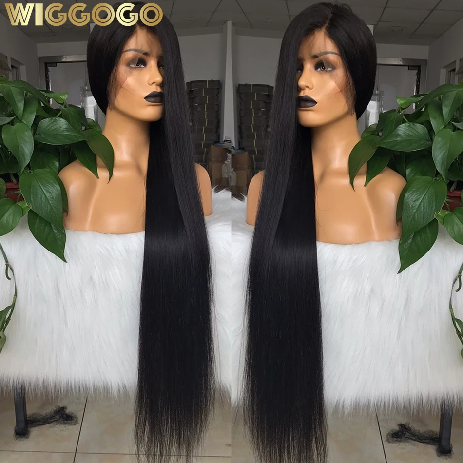 

Wiggogo 13X6 Hd Lace Frontal Wig 40 Inch Human Hair Wig Transparent Straight Lace Front Wigs 30 Inch Lace Front Human Hair Wigs