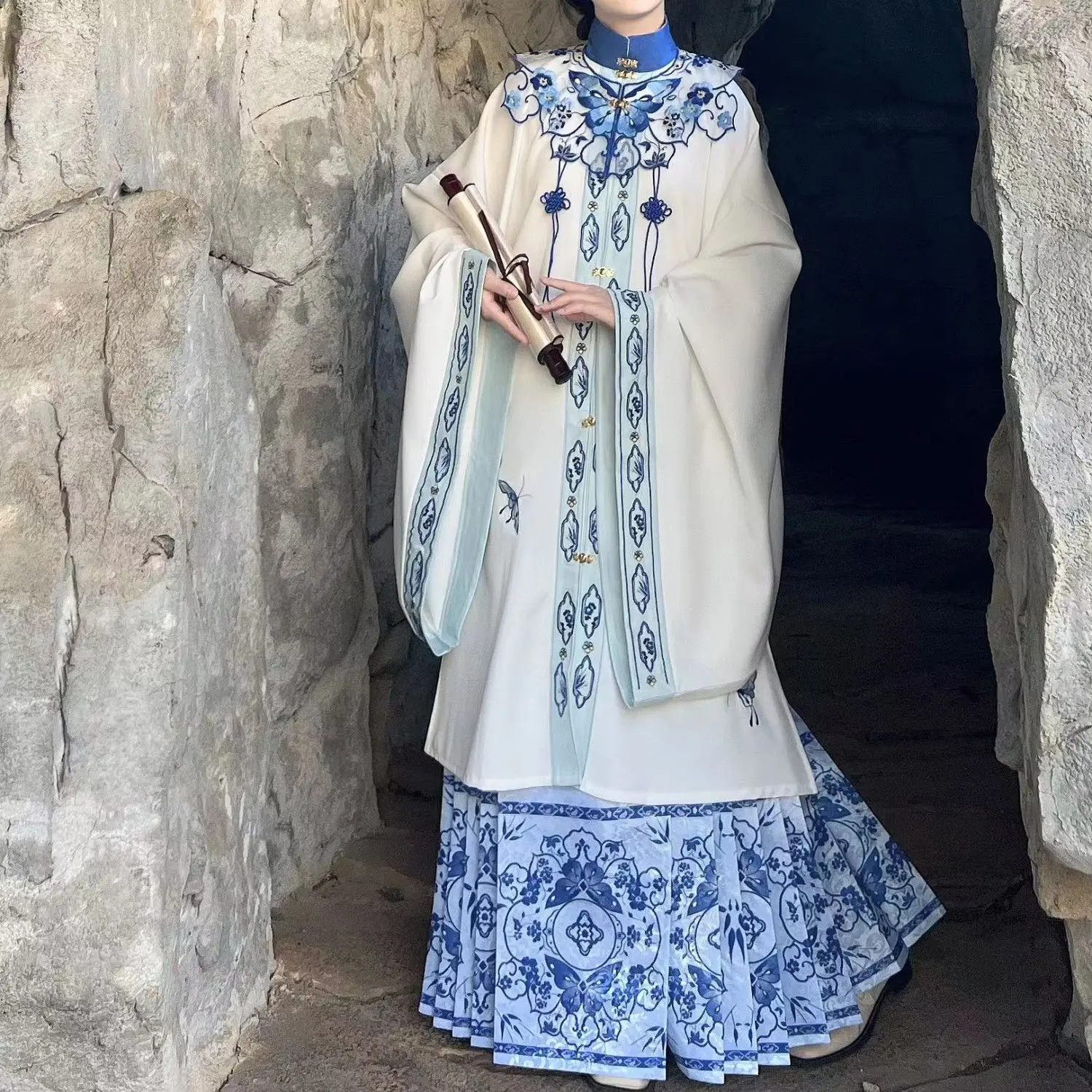 2024 китайская династия Мин ханьфу облако плечи стоячий воротник пальто с большим