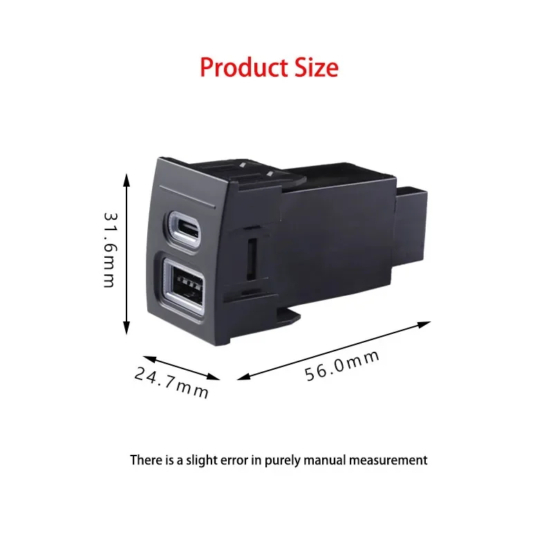 Фото Для VW POLO 2004-2011 1 шт., 12 В, 24 В, двойная USB-разъем для автомобильного зарядного устройства с QC3 0 и PD, замена порта быстрой зарядки типа C №2
