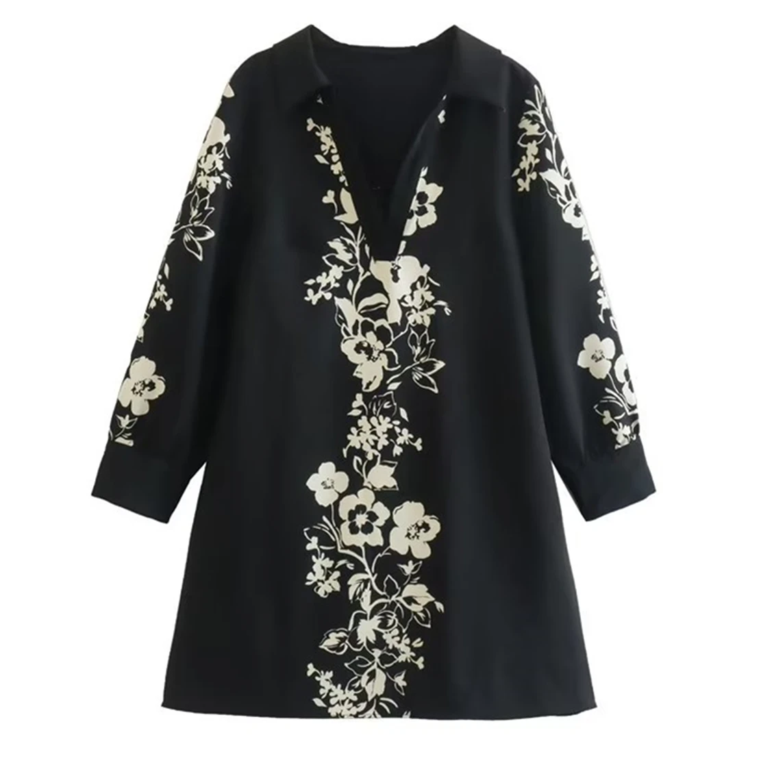 

Dave&Di Pritnig Loose Mini Shirt Dress Women Indie Folk Fashion Vintage Floral Dress