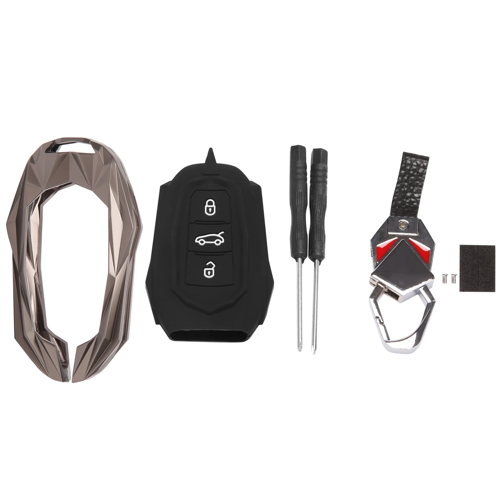 

Силиконовый чехол для автомобильного ключа из сплава, чехол для ключа для Peugeot 308 408 508 2008 3008 4008 Citroen C4 C4L C6, цвет черный