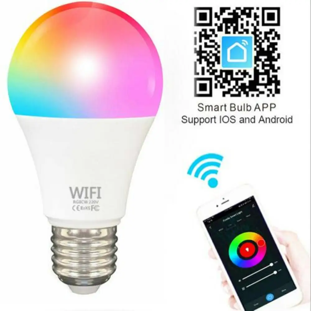 

Умная Светодиодная лампа B22 E27 с Wi-Fi, 9 Вт