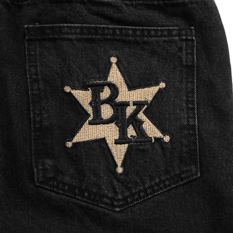 Fashion Hip-hop Street Jeans Men's Embroidered Denim Pistol Pattern Casual Harem Pants Men's Jogging Pants Street Clothes Cotton