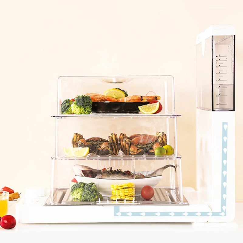 Электрический паровар Zhenmi для кухонной бытовой техники приготовления пельменей и пищи, многофункциональный домашний процессор на 3 уровня.