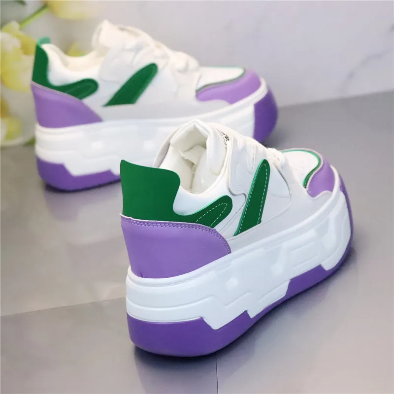 

Женские кроссовки с круглым носком, кроссовки на платформе, повседневные универсальные высокие кроссовки с круглым носком, новинка 2023