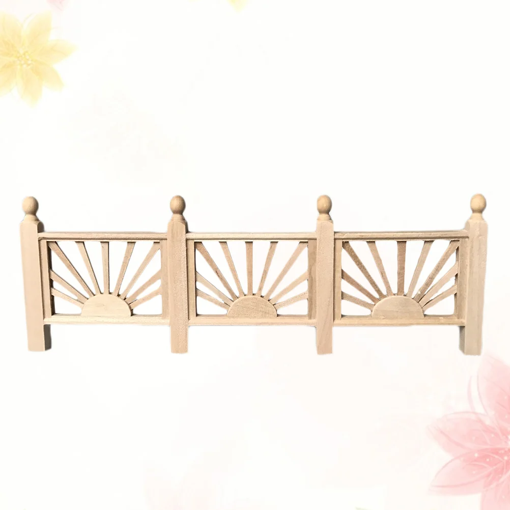 

Wooden Railing Child Miniature Furniture Dollhouse Armrest Bamboo Deocr Balcony