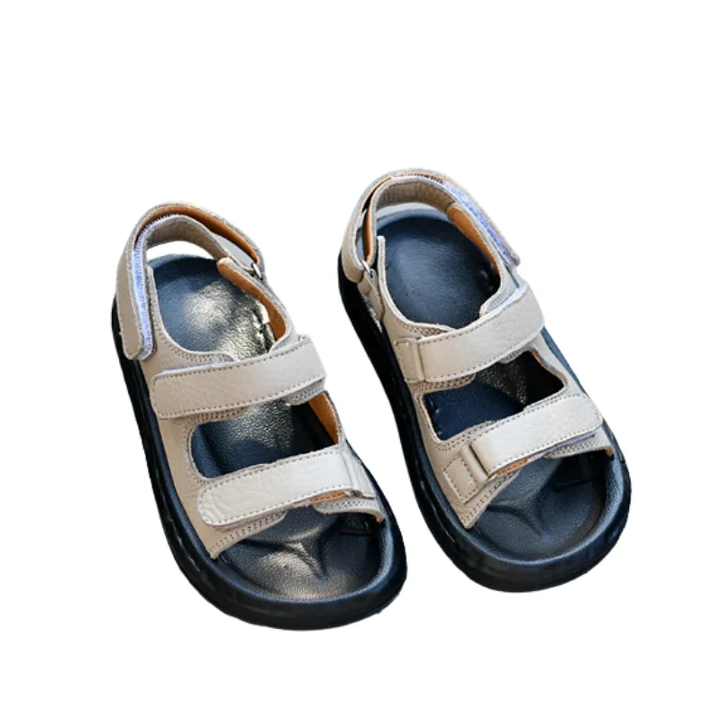 

Boys Genuine Leather Sandals Kids Strappy Slipper Sandal for Boys Children’s Summer Shoes Italian Style Handmade Sewing Footwear