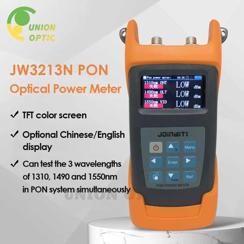 

JW3213N Fiber PON Optical Power Meter FTTx Digital Optic Tester Color Screen 1310/1490/1550nm