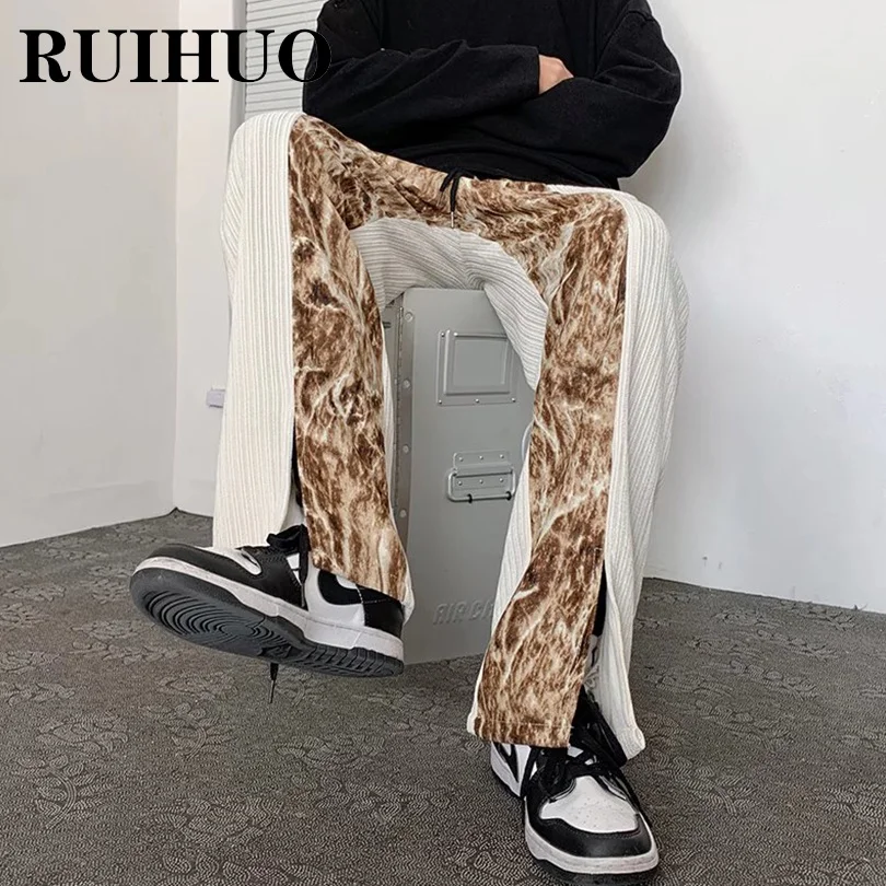 

RUIHUO Casual Corduroy Pants Men Clothing Fashion Chinese Size 2XL Streetwear Trousers Mens Joggers 2022 Spring New Arrivals