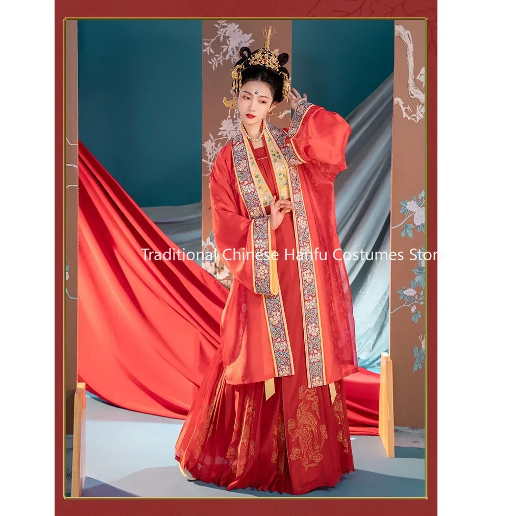 ChongHuiHanTang оригинальные свадебные платья Hanfu для женщин династия Сун красный