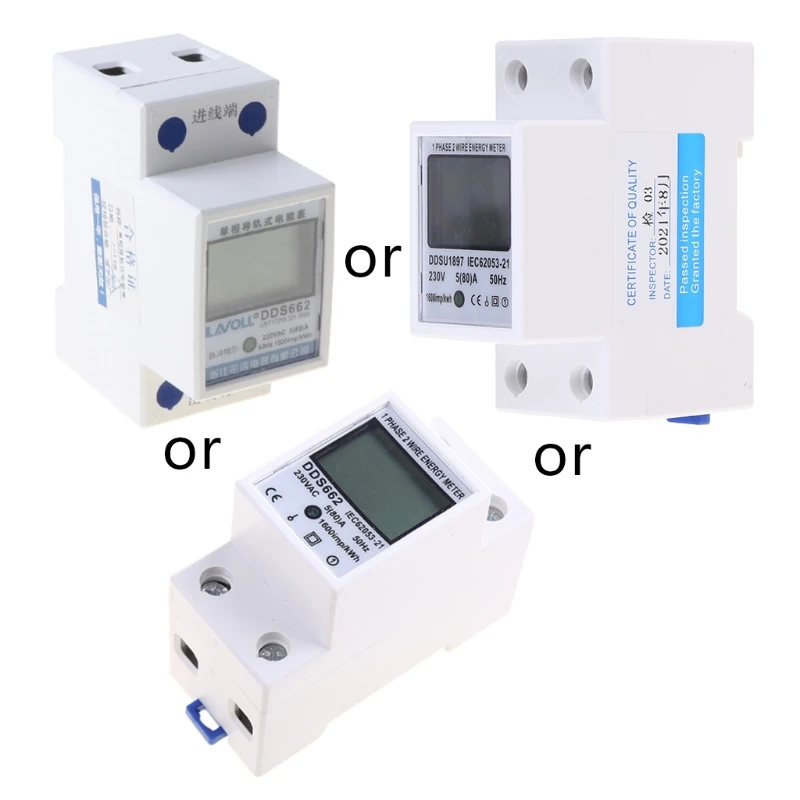 

LCD Digital Power Consumption Meter Single Phase Energy Meter Watt kWh 230V AC