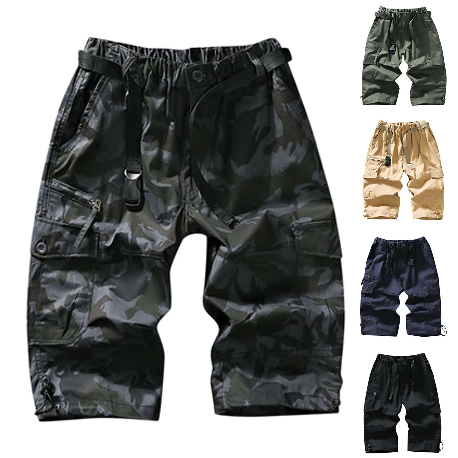 

Mens Summer Fashion Cargo Pants Straight Leg Loose Shorts Beach Pants Stretch Chinos Men Toddler Foam
