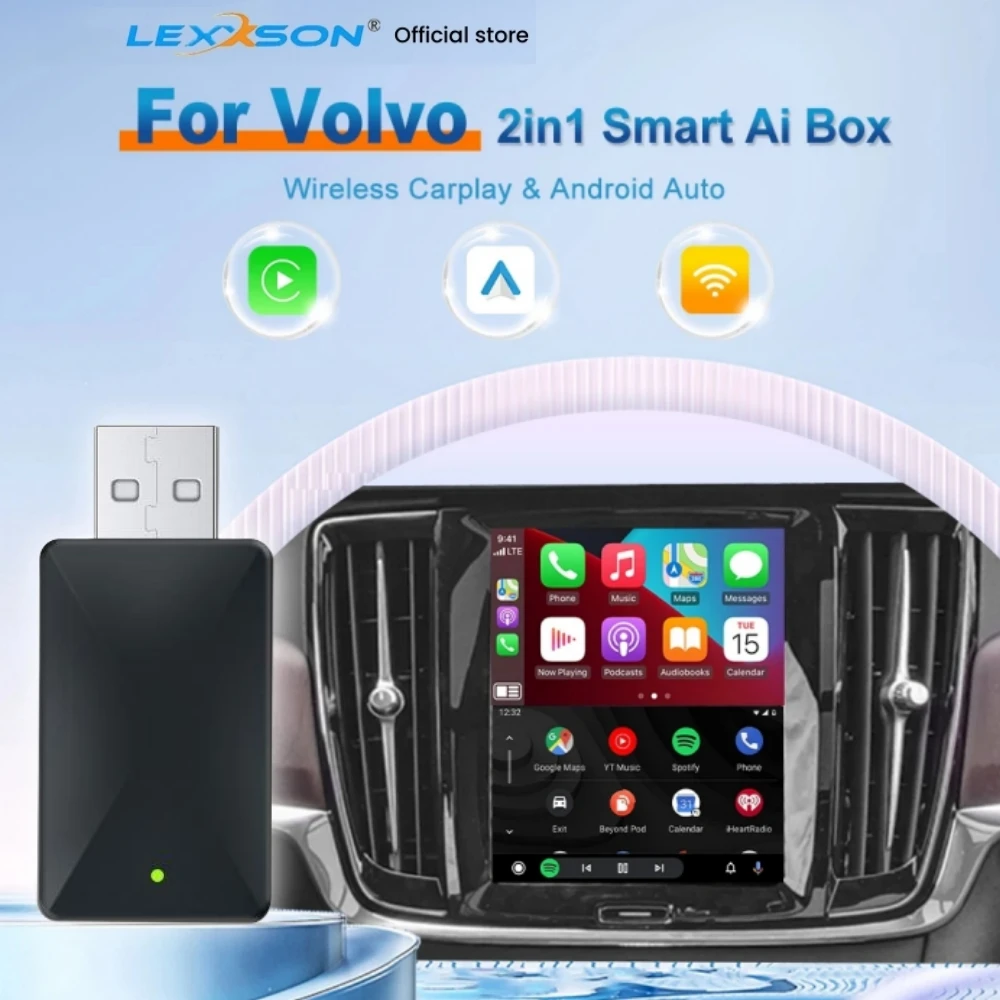 Автомобильный беспроводной адаптер для Apple Carplay на Android 2 в 1 умный ключ