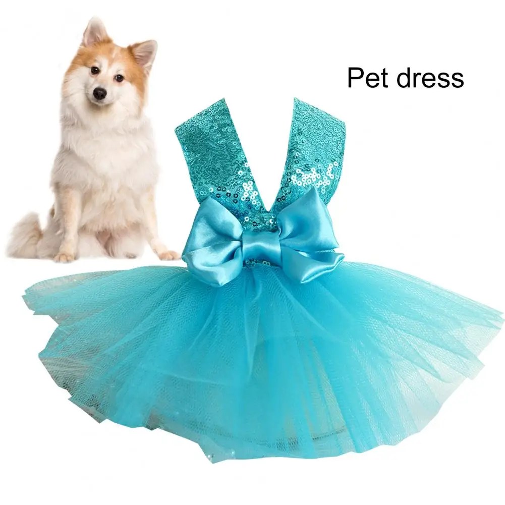 

Beautiful Pet Wedding Dress V Neck Soft Chihuahua Yorkshire Dog Skirt Sweet Dog Dress Outdoor