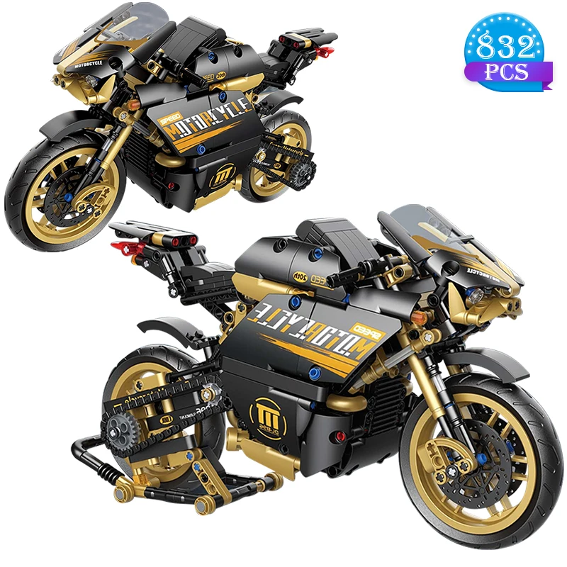 

Technical Expert Famous Motorcycle Building Blocks Moc Racing Locomotive Model Bricks Assembly Toys for Boys Birthday Gifts