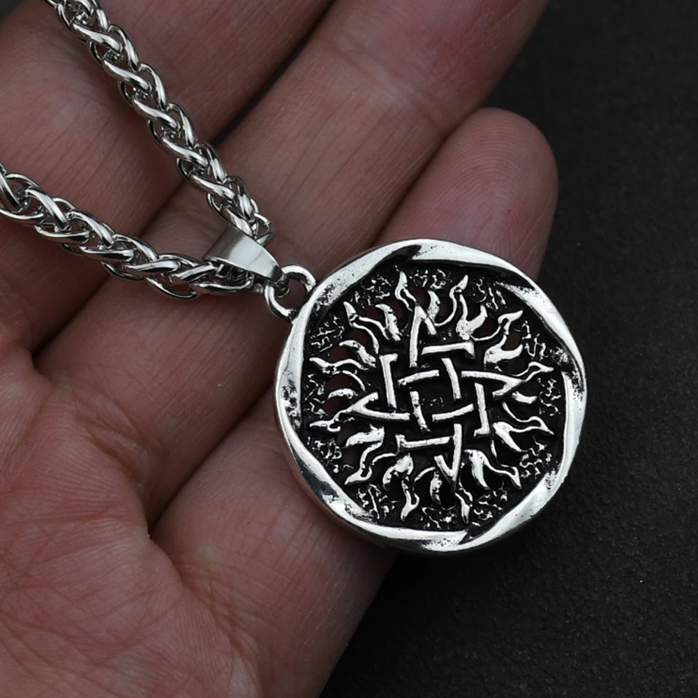 Квадратный кулон Сварога славянский паганский мужской ожерелье Россия Звезда Славянского Солнца цветок амулет древний талисман ювелирные изделия.