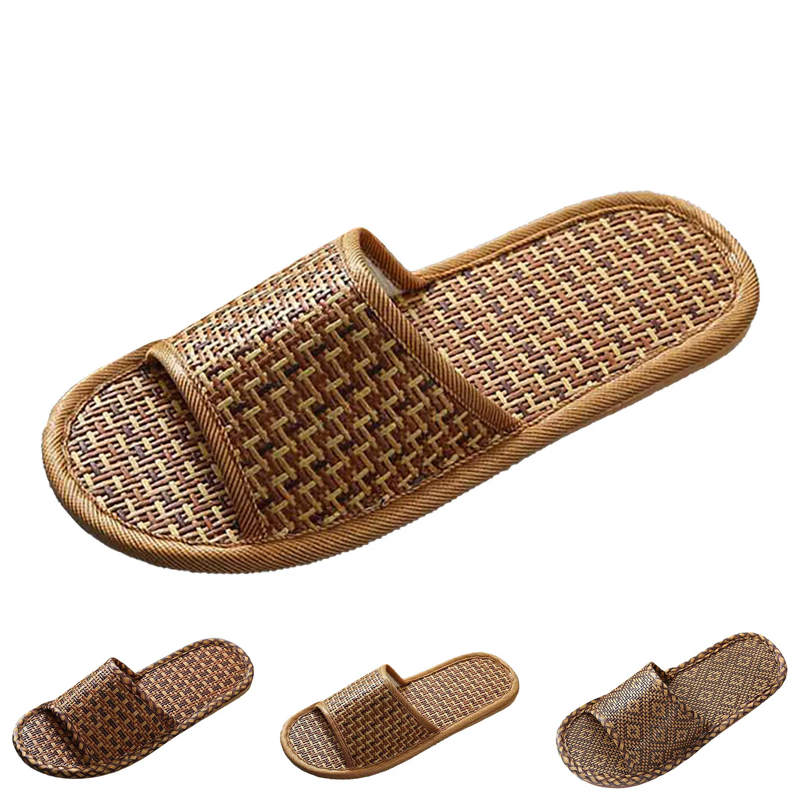 Шлепанцы мужские/женские для дома вязаные крючком сандалии Нескользящие плоская